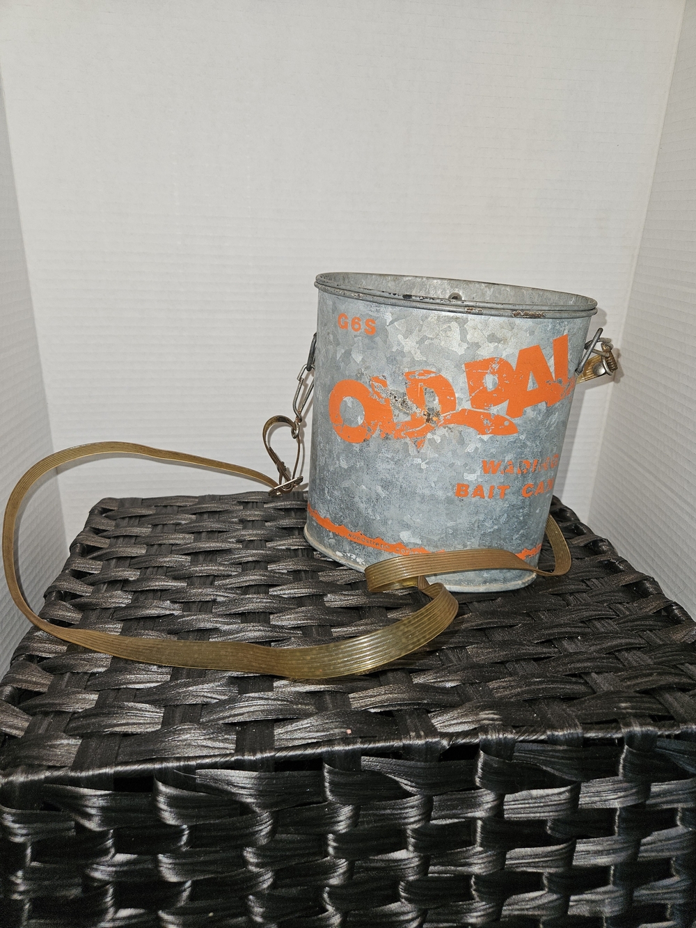Source Unknown Galvanized Bucket with Bright Orange Graphics